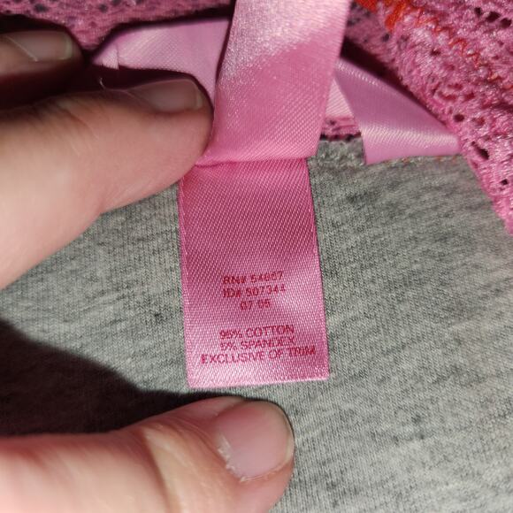 PINK by VICTORIA'S SECRET Camisole Top S Grey Pink Babydoll Lace Bow Bling Star - Picture 5 of 10